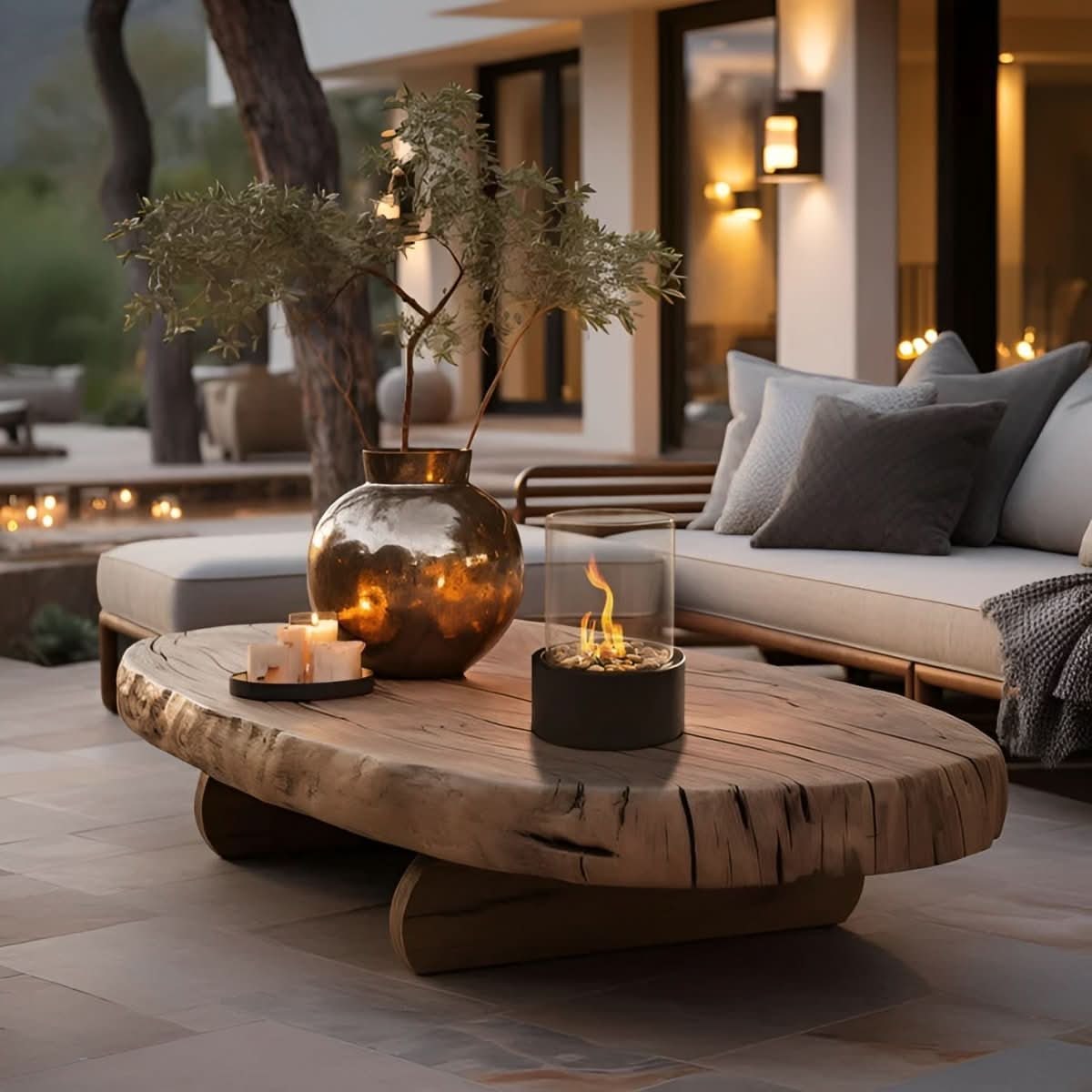 Outdoor Indoor Table Fireplace Modern Design Decor - Image 8