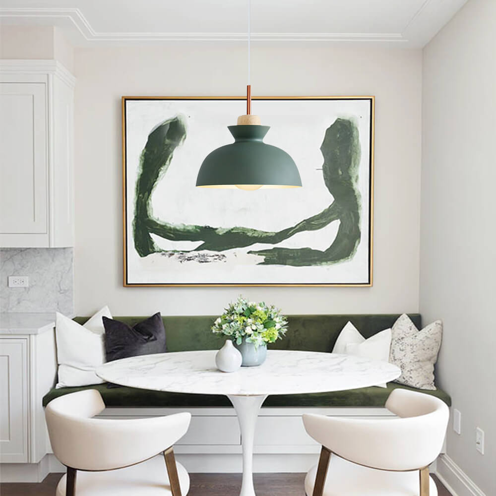 Modern Single Pendant Dome Light | Scandinavian Metal Hanging Lamp