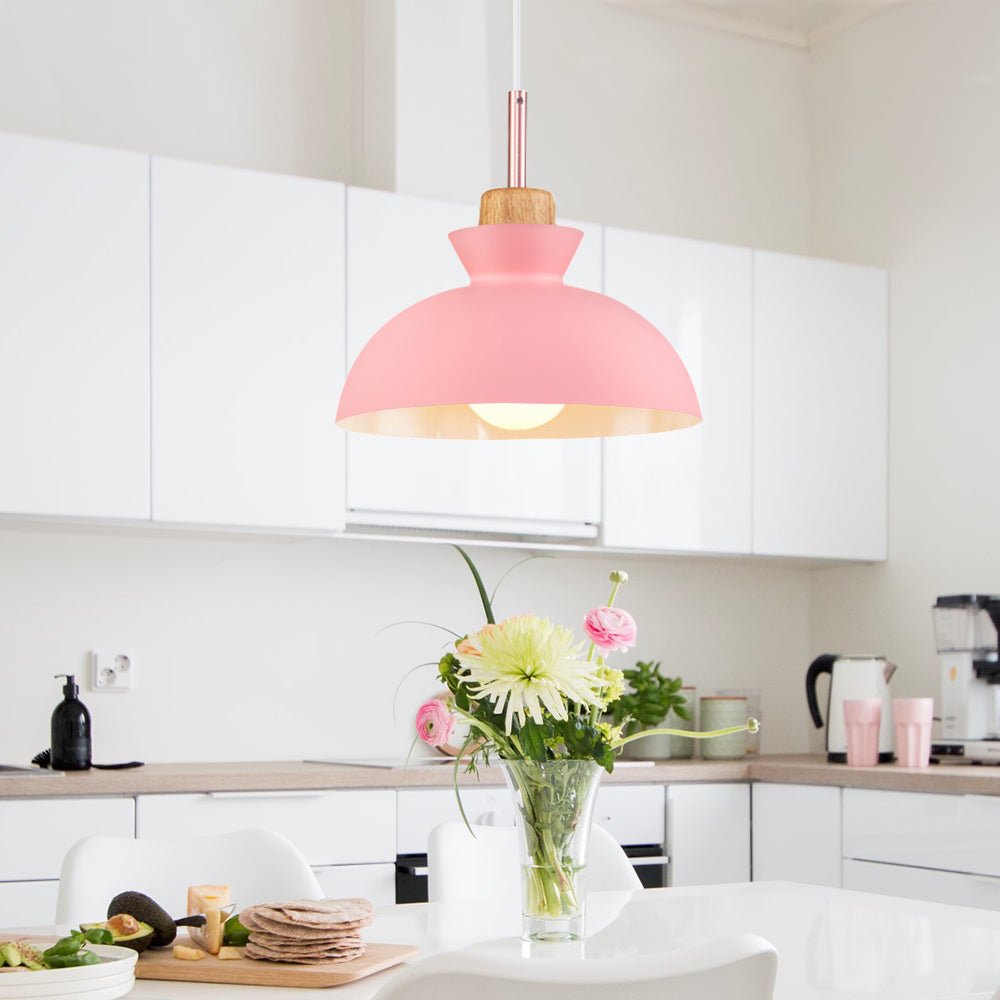 Modern Single Pendant Dome Light | Scandinavian Metal Hanging Lamp