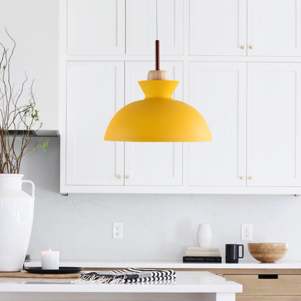 Modern Single Pendant Dome Light | Scandinavian Metal Hanging Lamp