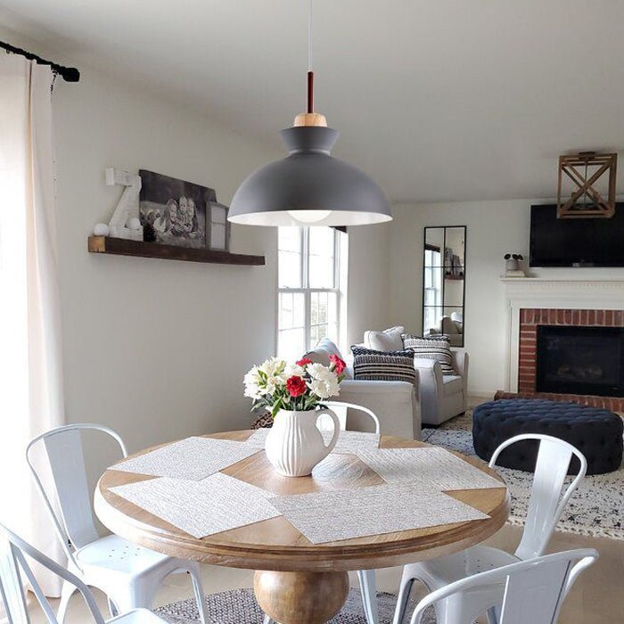 Modern Single Pendant Dome Light | Scandinavian Metal Hanging Lamp
