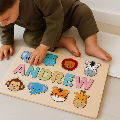 Personalized Puzzle Educational Toy Toddlers Name Puzzle - Image 1
