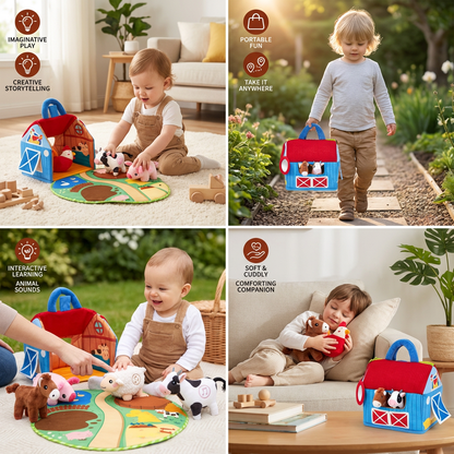 Plush Animal Toys Farm Playset Interactive Learning Fun - Image 4