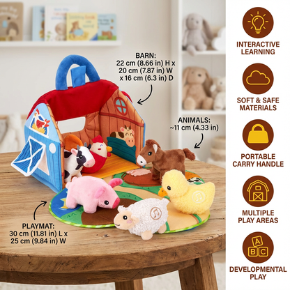 Plush Animal Toys Farm Playset Interactive Learning Fun - Image 6