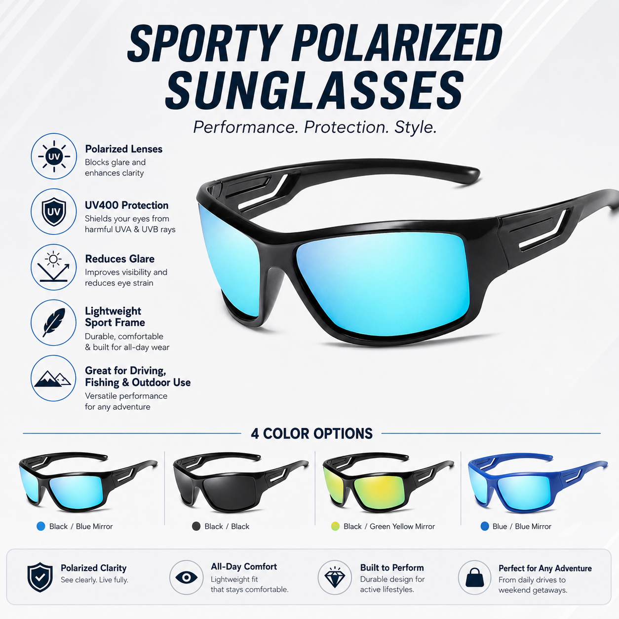 Gafas de sol polarizadas para conducir, con protección UV, para uso al aire libre