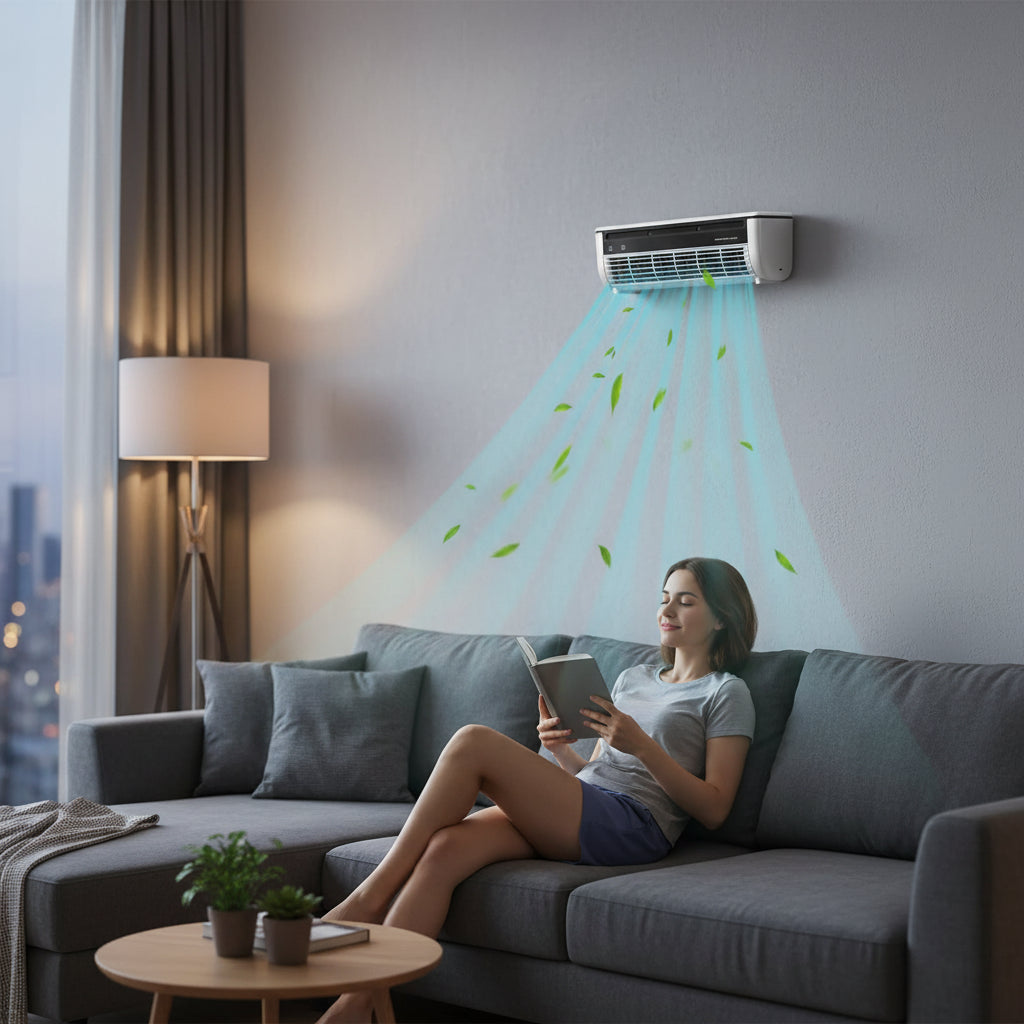 Portable Air Conditioner Wall Mounted Fan Cooling Remote - Image 1