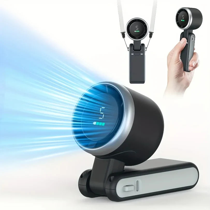 Portable Fan Neck Handheld Rechargeable Clip-On Mini Fan - Image 1