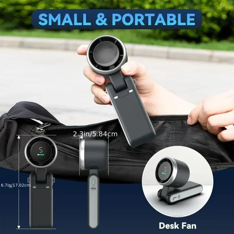Portable Fan Neck Handheld Rechargeable Clip-On Mini Fan - Image 3