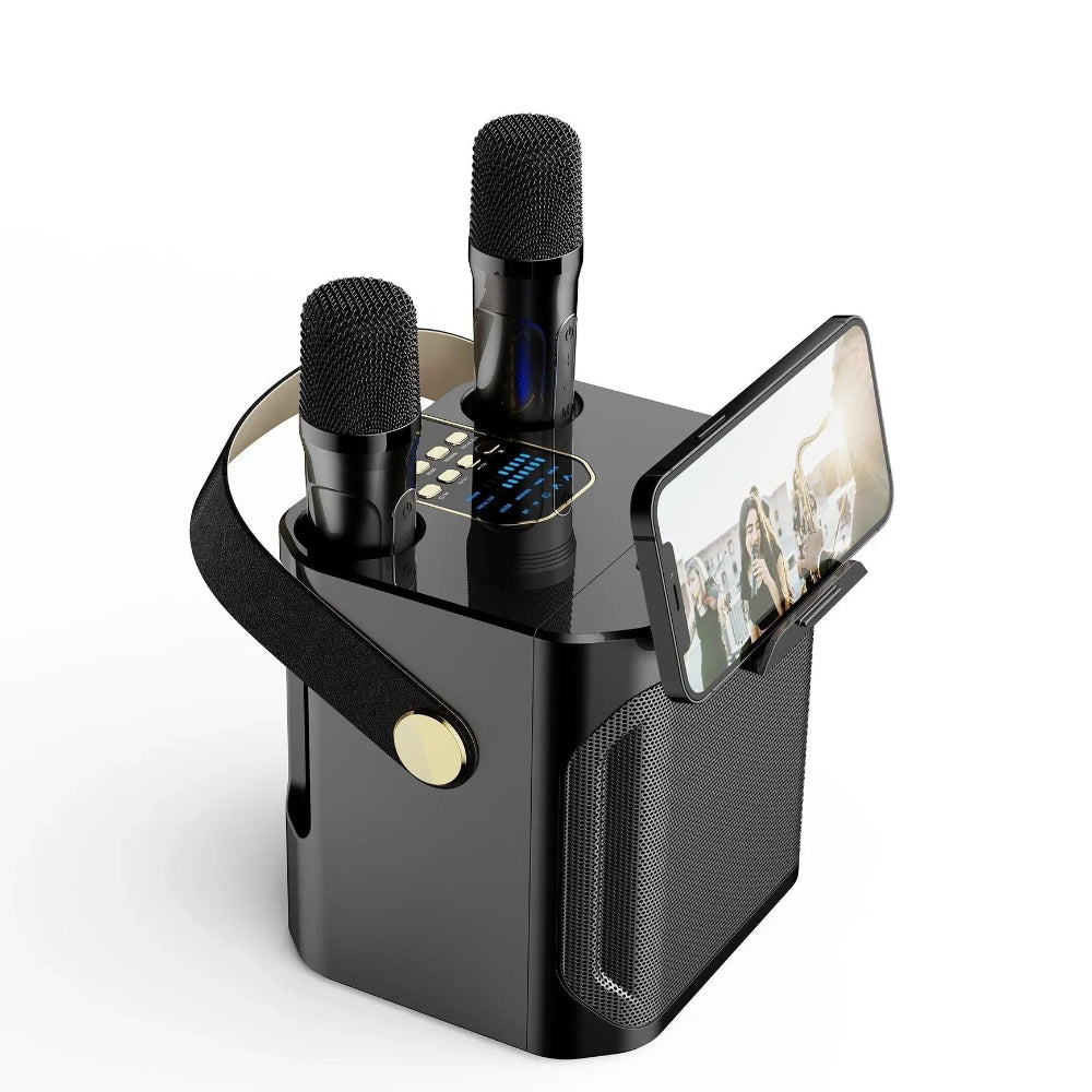Portable Karaoke Speaker Wireless Microphones LED Display - Image 6