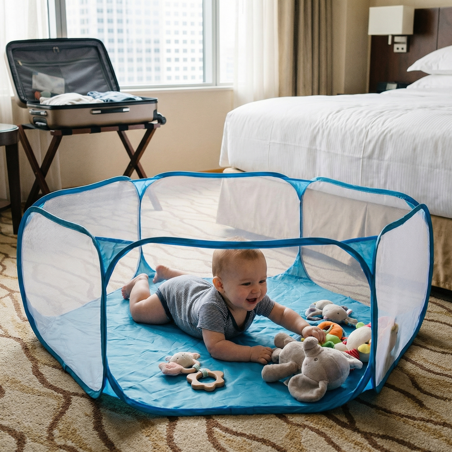 Portable Playpen Travel Safety Lightweight Mesh Design - Image 3