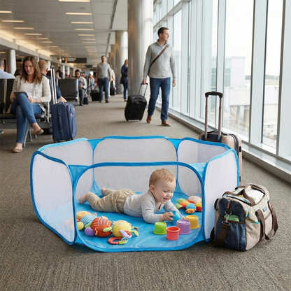 Portable Playpen Travel Safety Lightweight Mesh Design - Image 4