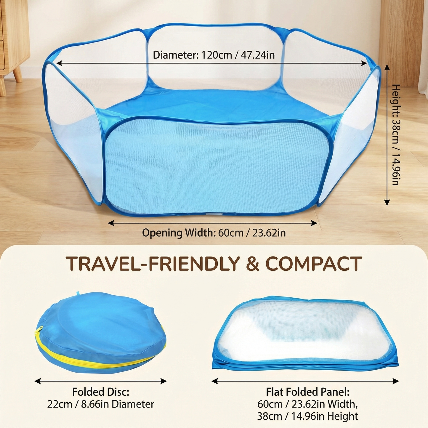 Portable Playpen Travel Safety Lightweight Mesh Design - Image 5
