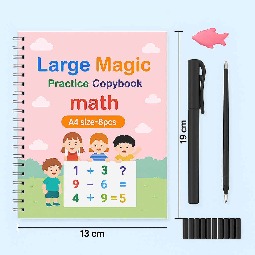 Practice Copybook Alphabet Number Drawing Math Workbook - Image 4