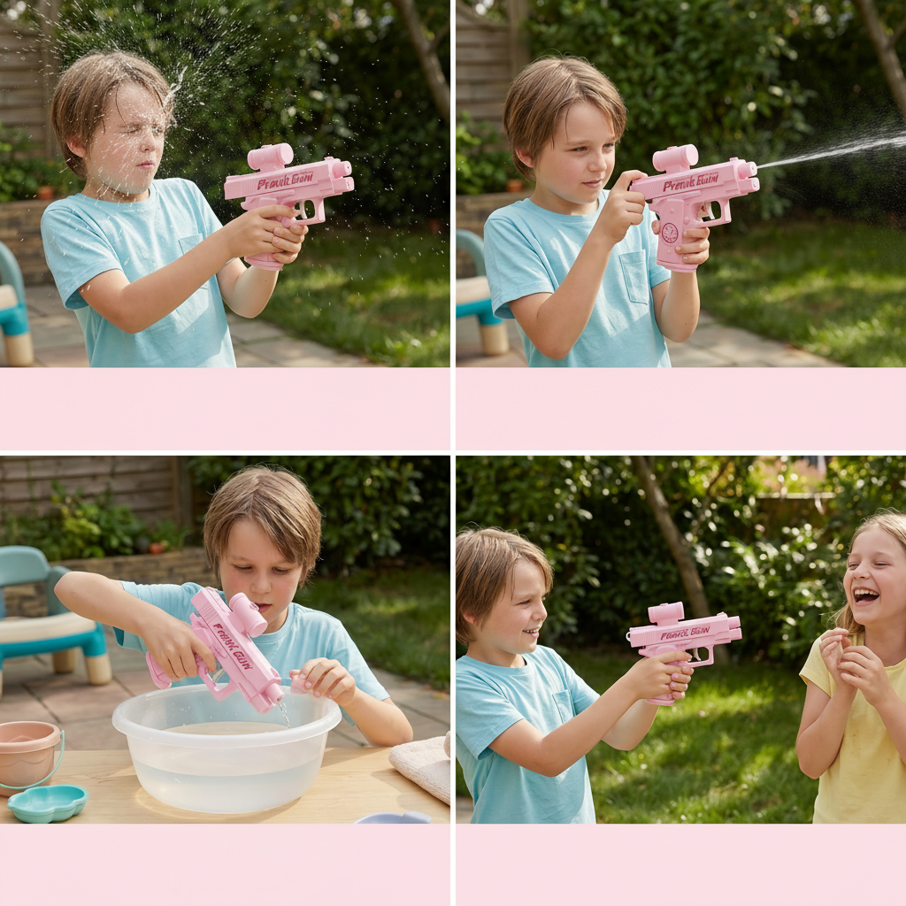 Prank Water Gun Kids Toy Double Sided Splash Shooter - Image 4