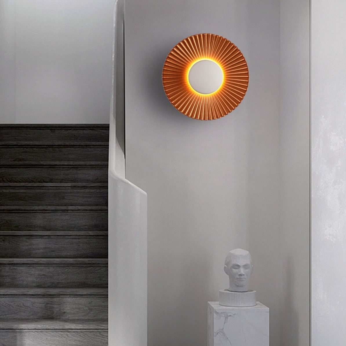 Hasna SunRay Wall Lamp | Modern Metallic Sun Design