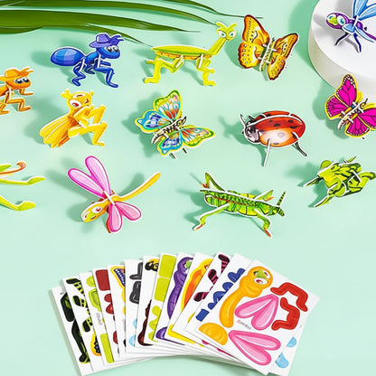 Set Puzzle 3D Bambini Gioco Educativo Animali Cartoon