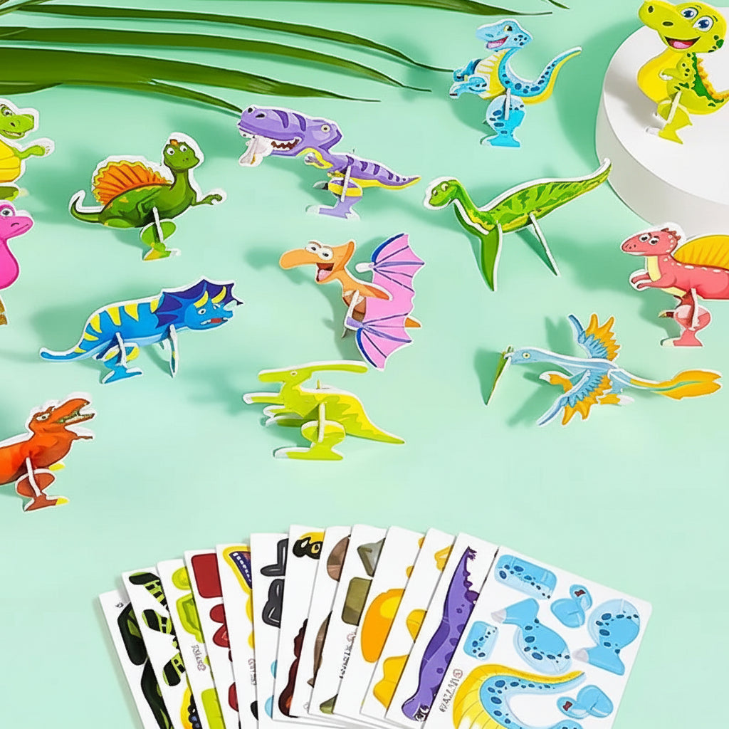 Set Puzzle 3D Bambini Gioco Educativo Animali Cartoon