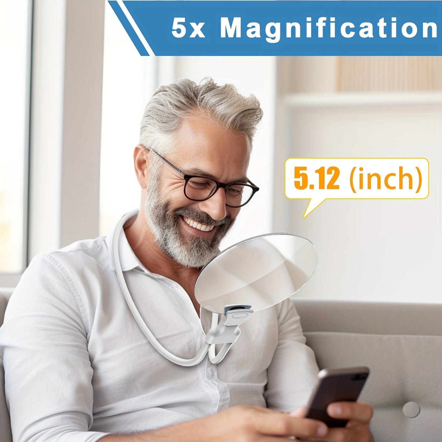 Round Adjustable Magnifying Lens Reading Magnification - Image 4