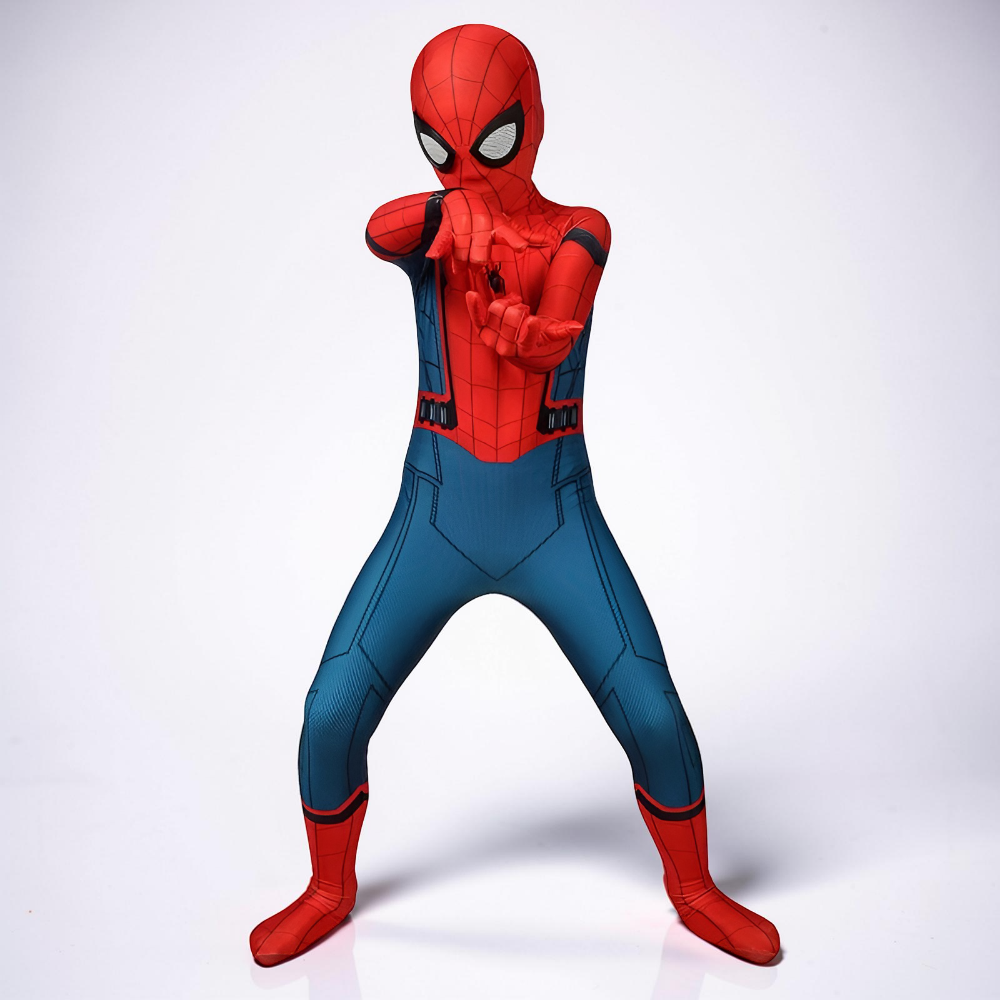 Fato de Carnaval de Super-Herói para Crianças com Máscara e Tecido Elástico para Halloween