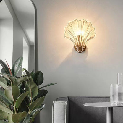 Lampa de perete Marina Shell din sticlă | Eleganță modernă Art Deco