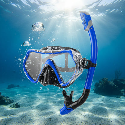 Snorkel Mask Set Adjustable Strap Design Dry Snorkel - Image 5