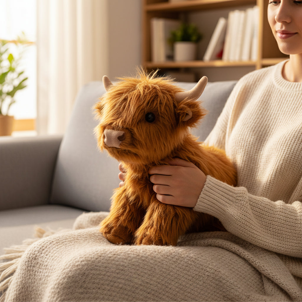 Soft Plush Toy Highland Cow Plush Adorable Stuffed Animal - Image 6