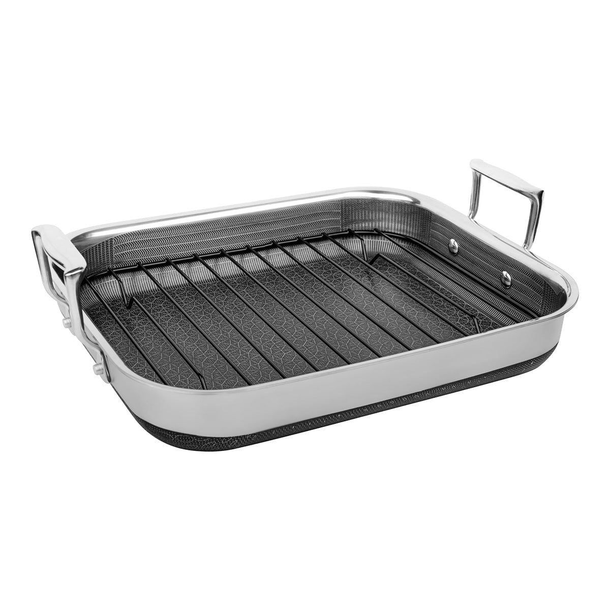 Stainless Steel Roasting Pan Nonstick Rack Deep Oven Dish - Image 2