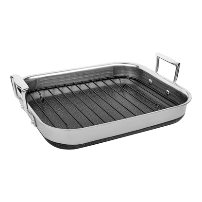 Stainless Steel Roasting Pan Nonstick Rack Deep Oven Dish - Image 2