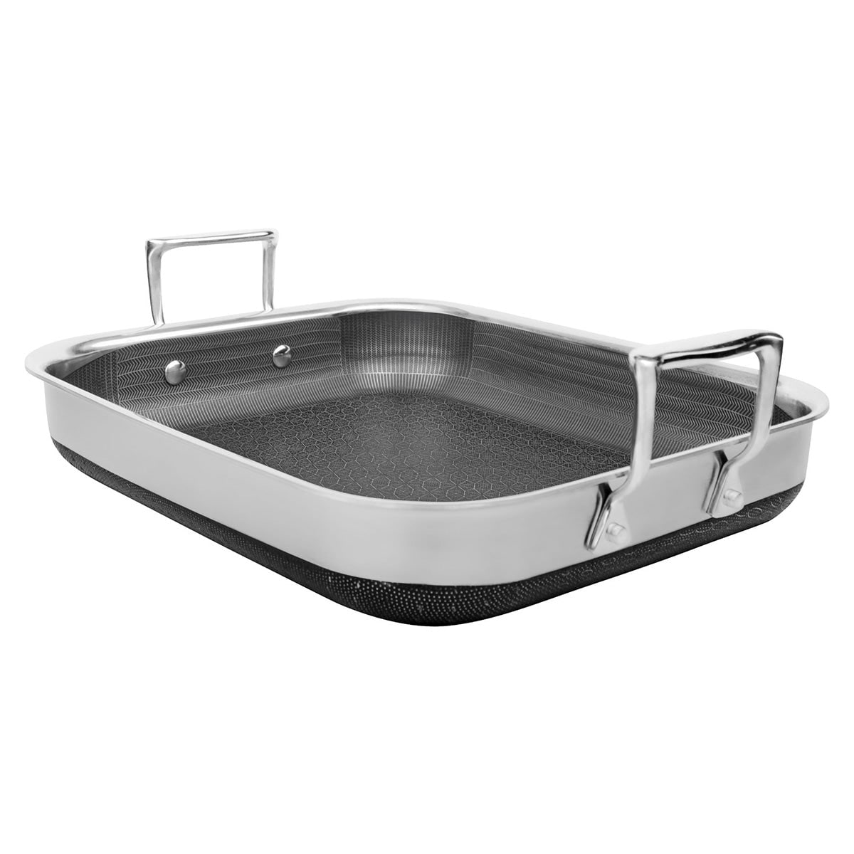Stainless Steel Roasting Pan Nonstick Rack Deep Oven Dish - Image 7