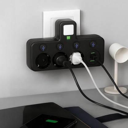 Surge Protection Power Strip USB Outlets Wall Mount - Image 2