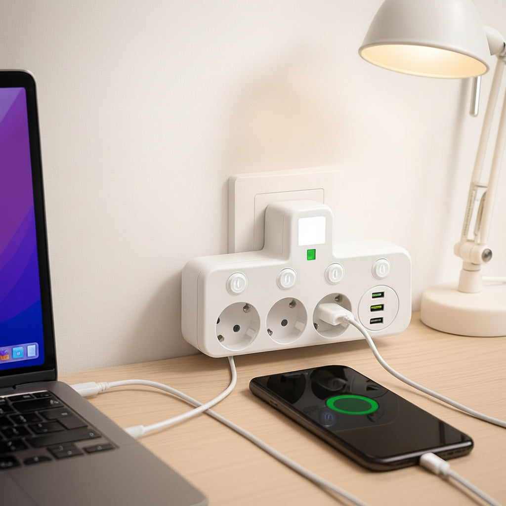 Surge Protection Power Strip USB Outlets Wall Mount - Image 4
