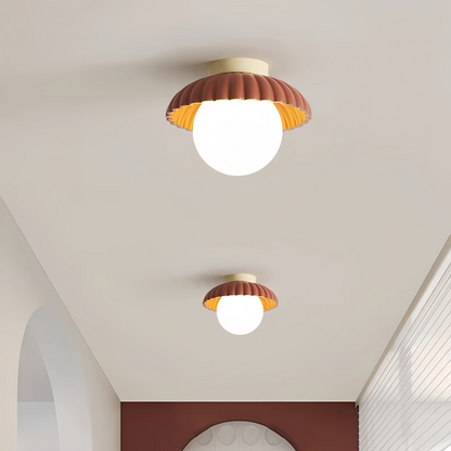 Iron gangloftlampe | Moderne glas- og metalloftlampe uden kant