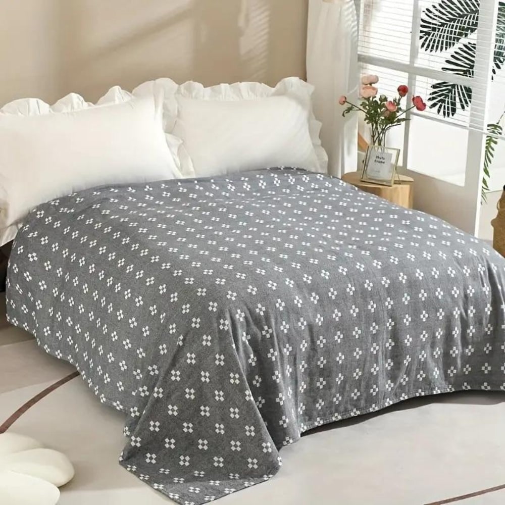 Throw Blanket Cotton Blanket Fluffy Geometric Pattern - Image 5