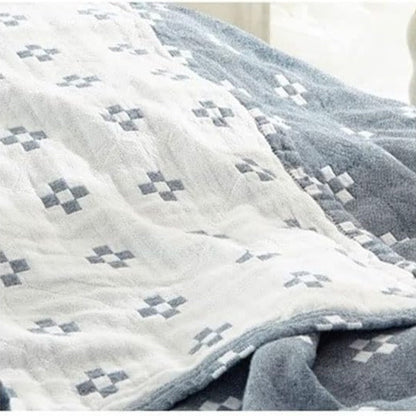 Throw Blanket Cotton Blanket Fluffy Geometric Pattern - Image 8