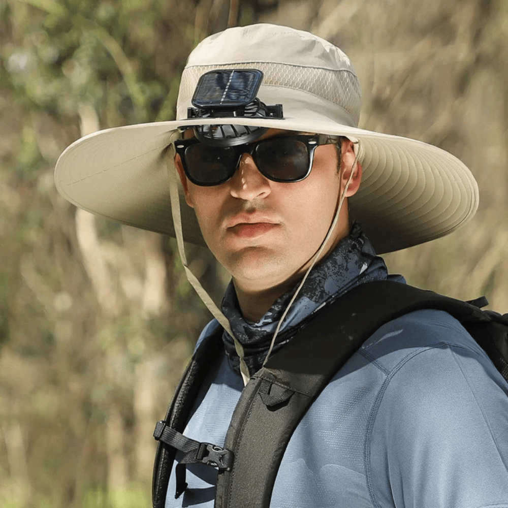 Usb Fan Solar Hat Wide Brim UV Protection Fishing Cap - Image 2