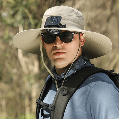Usb Fan Solar Hat Wide Brim UV Protection Fishing Cap - Image 2