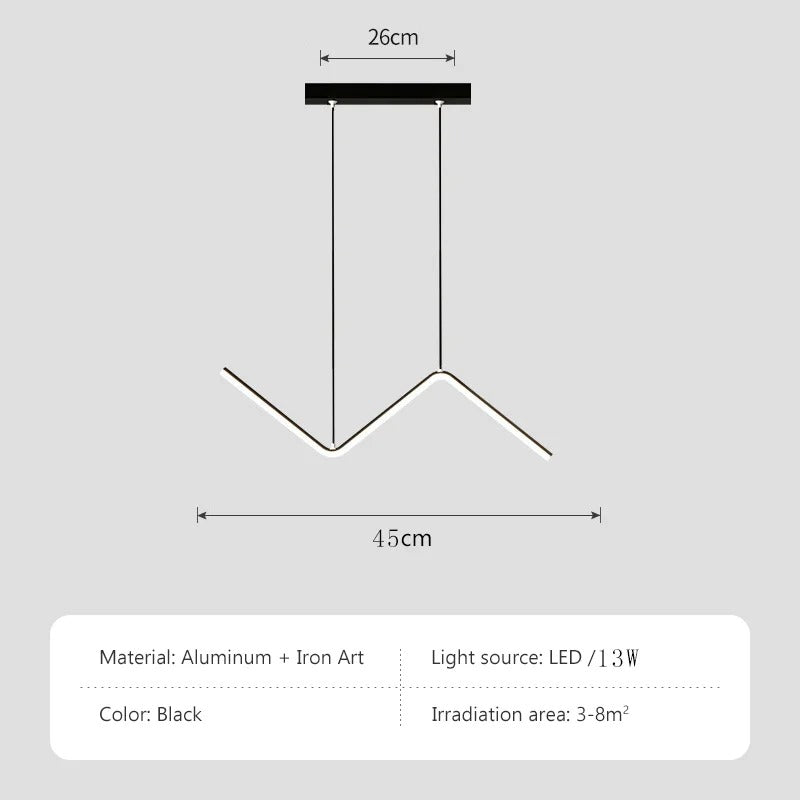 Aluminium-Hängeleuchte für Esszimmer | Modernes minimalistisches nordisches Lichtdesign