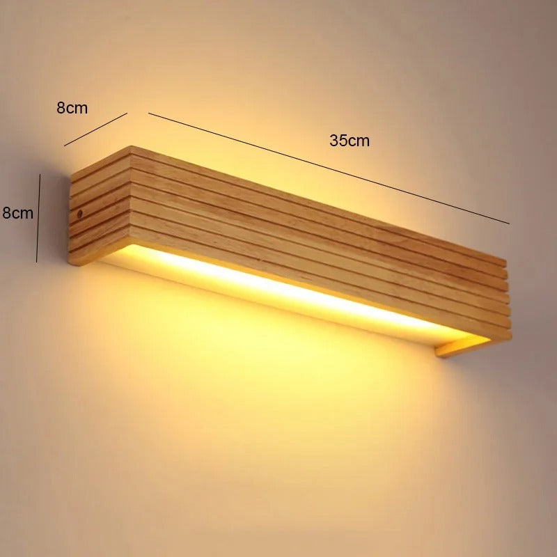 Modern Wooden LED Wall Lamp | Minimalist Bedroom & Living Room Lighting