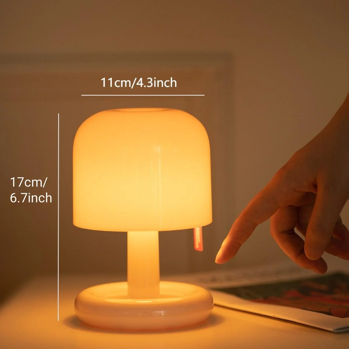 Sunset Glow Mushroom Lamp | Rechargeable Touch Night Light