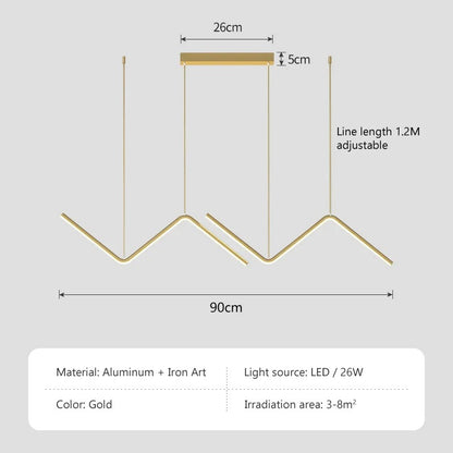 Aluminium-Hängeleuchte für Esszimmer | Modernes minimalistisches nordisches Lichtdesign