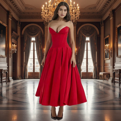 Vestido Midi Fluido Verão Decote V Casual