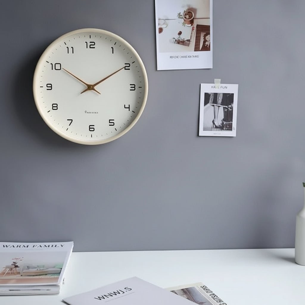 Wall Clock Modern Scandinavian Minimalist Round - Image 1