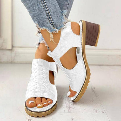 Women's Chunky Heeled Sandals Peep Toe | Fashion Sandals - Image 7