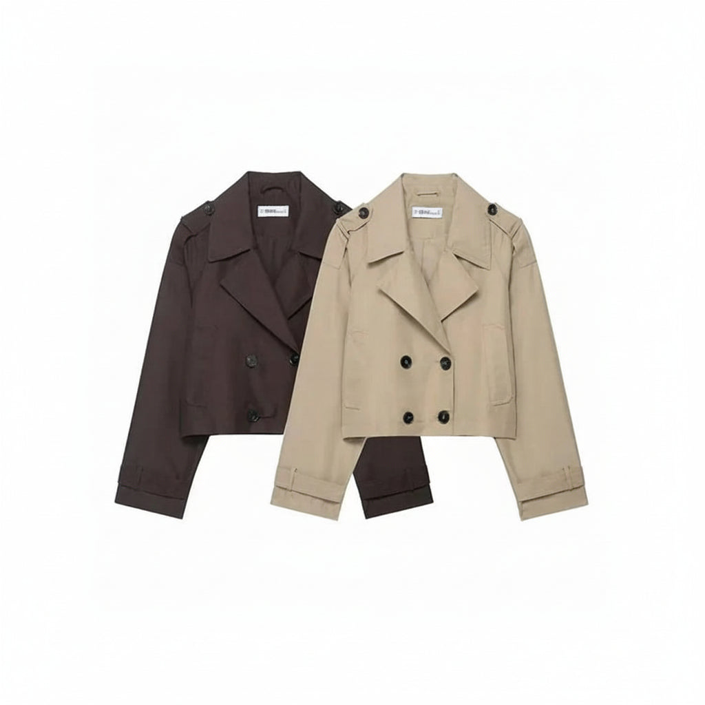 Women's Cropped Trench Coat Short | Outerwear - Image 1