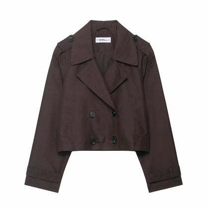 Women's Cropped Trench Coat Short | Outerwear - Image 2
