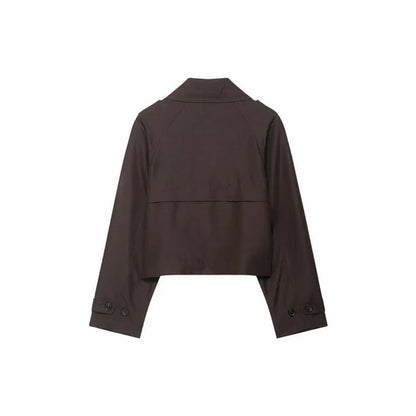 Women's Cropped Trench Coat Short | Outerwear - Image 3