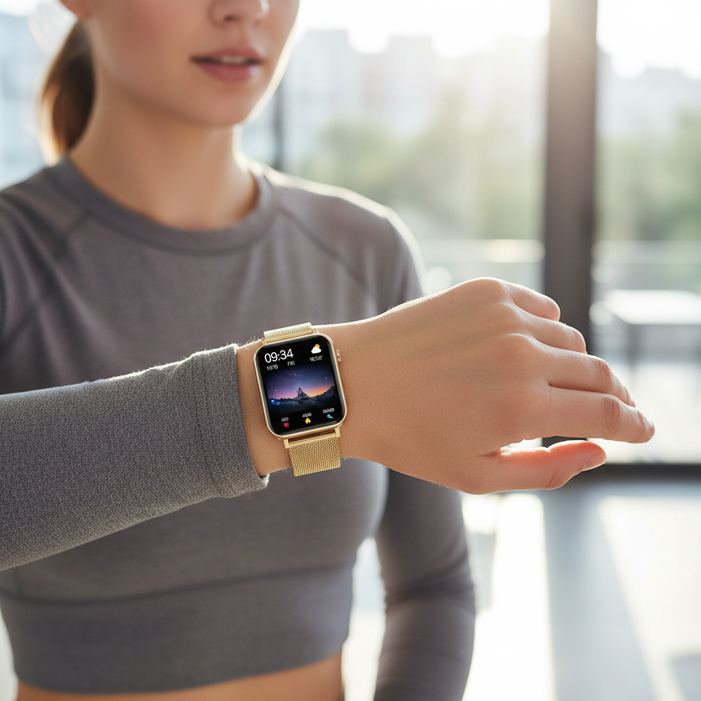 Womens Fitness Smartwatch Touchscreen Pulse - Image 1