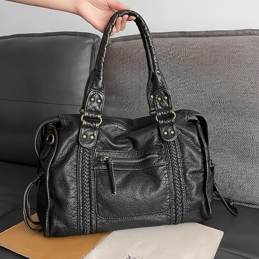 Womens Large Adjustable Strap Retro Style Handbag - Image 1