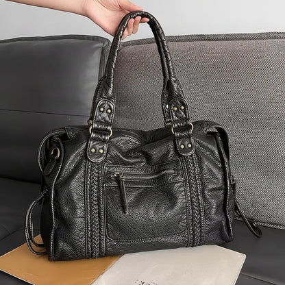 Womens Large Adjustable Strap Retro Style Handbag - Image 1