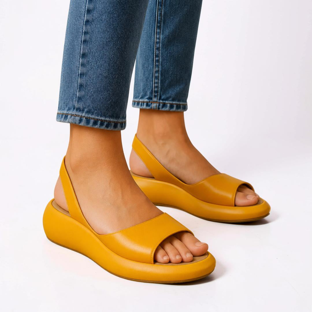 Damesandaler med åben tå og slingback til daglig gåture